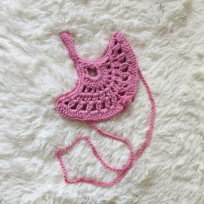 Krosbody torba od pamuka, pletena, oblik lista ginka, džep za mobitel, casual stil, jedna naramenica