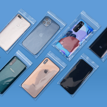 Egyszer használatos érintőképernyős telefon tasak, átlátszó, vízálló és porálló, önzáró tömítéssel 0.5–2 cm