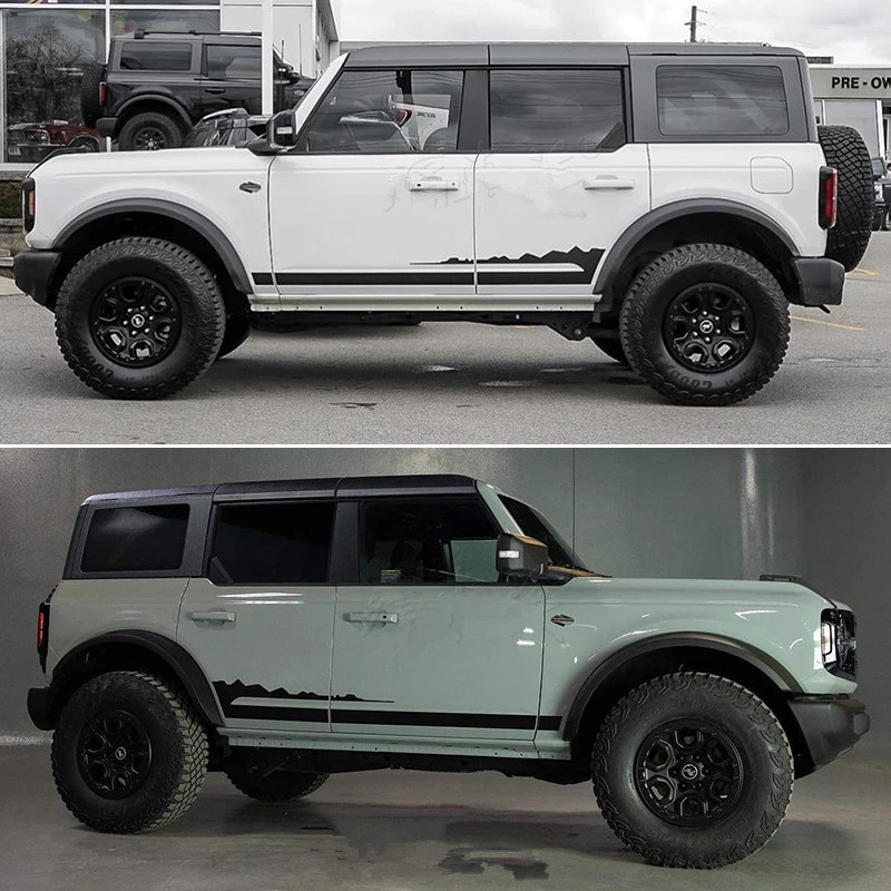 Set naljepnica za Ford Bronco – naljepnice za poklop motora i bočne pragove, samoljepljive naljepnice, jednofareban uzorak, Jin Zherui