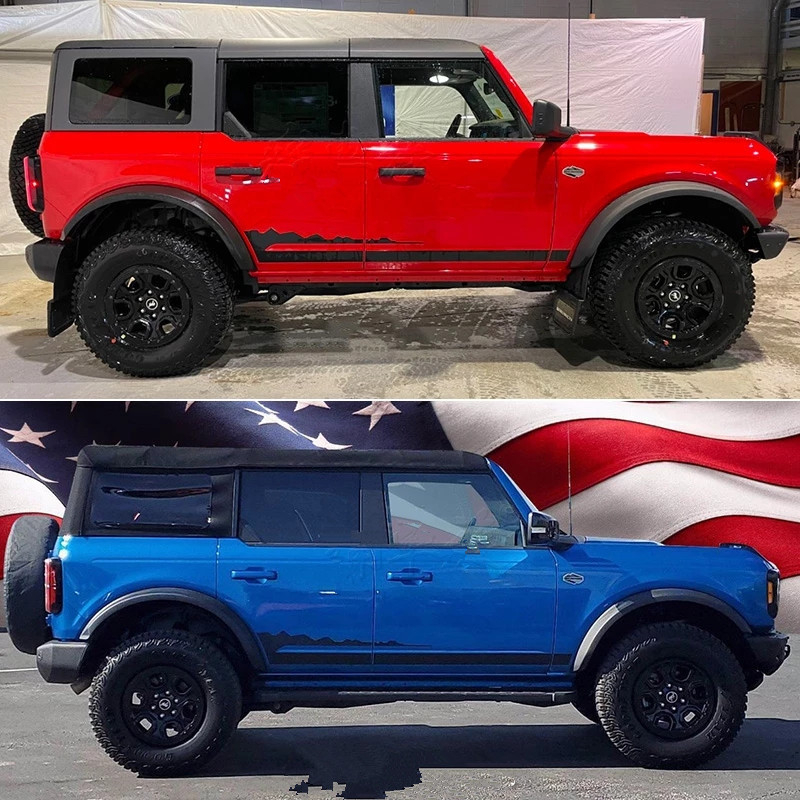 Set naljepnica za Ford Bronco – naljepnice za poklop motora i bočne pragove, samoljepljive naljepnice, jednofareban uzorak, Jin Zherui