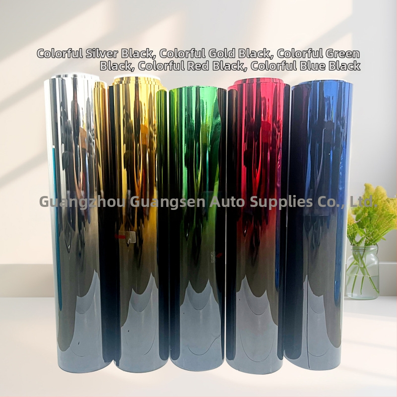 Automašīnas termoizolācijas plēve - gradienta krāsu automašīnas plēve, zīmols Sam Optical, iepakojums papīra caurulē