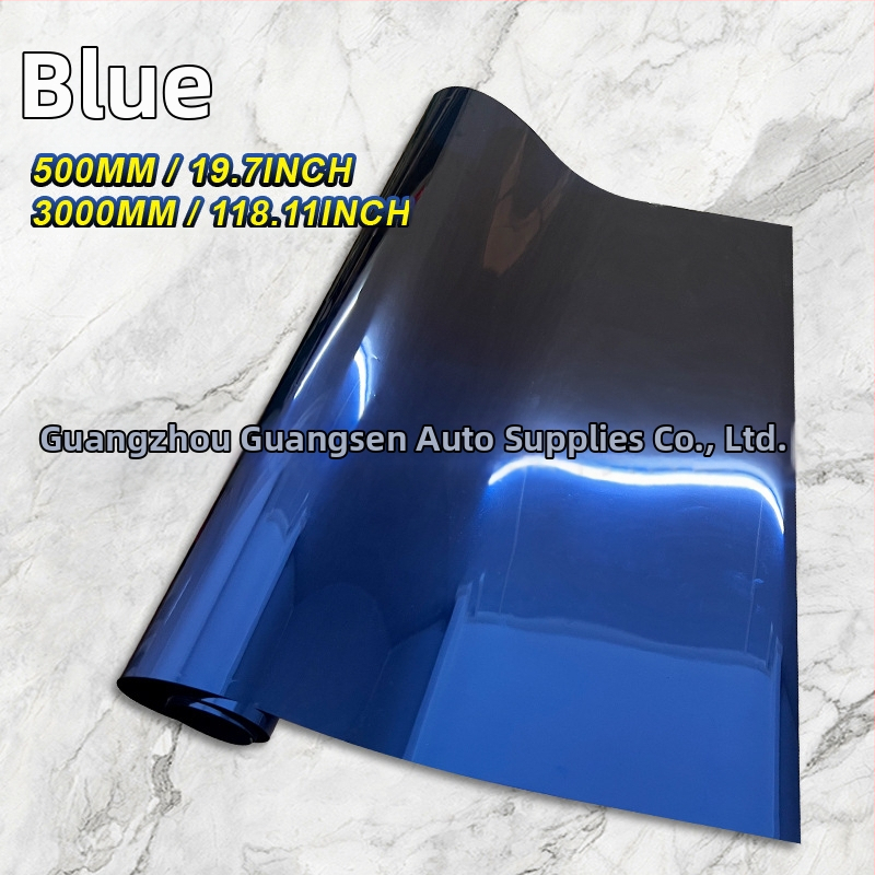 Automobilio šilumos izoliacinė plėvelė - gradientinė spalvų automobilių plėvelė, prekė Sam Optical, pakuotė popieriniame vamzdyje