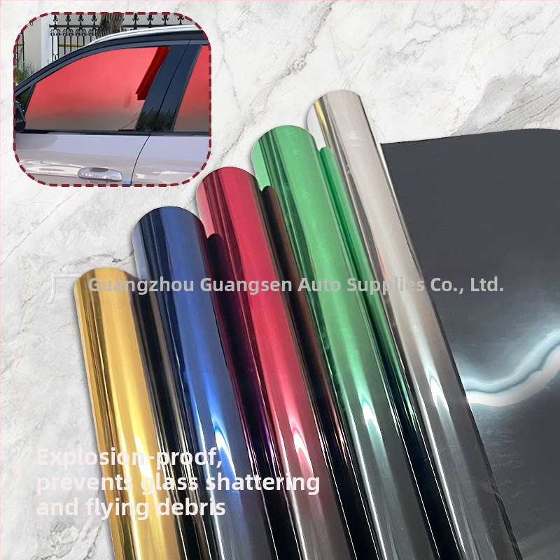 Automobilio šilumos izoliacinė plėvelė - gradientinė spalvų automobilių plėvelė, prekė Sam Optical, pakuotė popieriniame vamzdyje