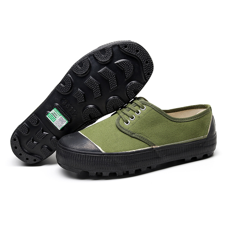 Pantofi de lucru unisex, anti-alunecare și rezistenți la uzură, partea superioară din pânză, talpă din cauciuc, construcție vulcanizată