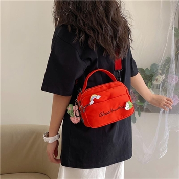 Ženska crossbody torba od najlona, gradski stil, vodoravni kvadratni oblik, zatvarač, unutarnji džep za dokumente