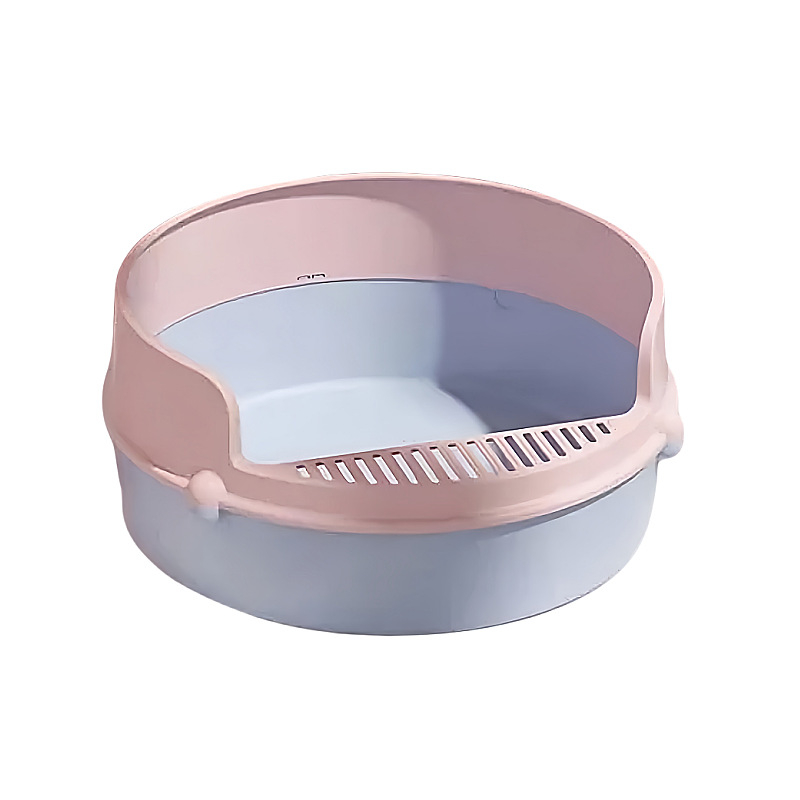 Cutie rotundă pentru nisip de pisică, din PP, design semi-închis, marca Bill