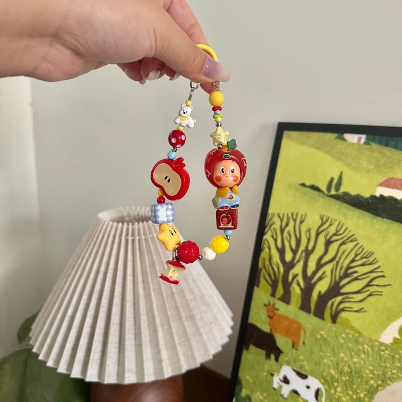 Pandantiv acrilic pentru telefon cu personaj desen animat Stea și mărgele dopamină – unisex, formă desen animat, semi-manual, cod produs 000001