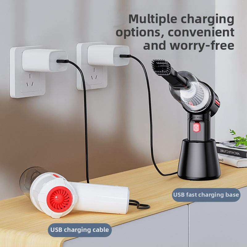 HL-103 Bezdrôtový kompaktný vysávač do auta a domova — 7.4V, 120W, 6000Pa, dvojúčelový, bez káblu