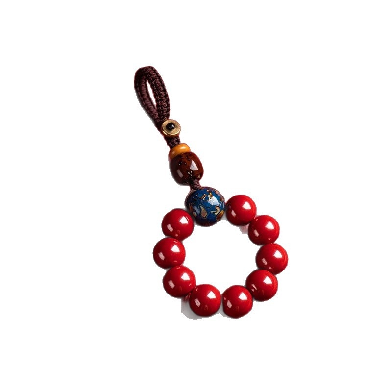 Lanț pentru telefon cu lac cinnabar, finisaj lucios, marcă Jinghui, pandantiv-cheie, design original, model zodiac