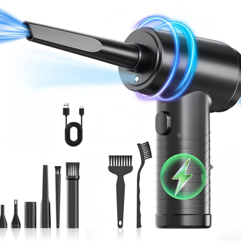 Автомобилен безжичен преносим прахоразпръсквач, 2-в-1 всмукване и духане, с осветление, 11.1V, 65W, 6000Pa