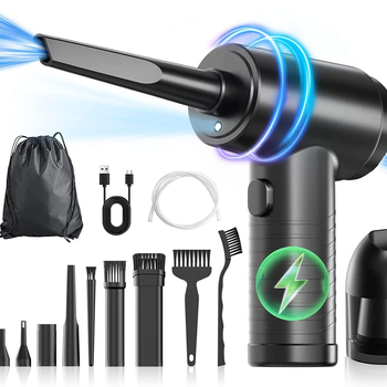 Автомобилен безжичен преносим прахоразпръсквач, 2-в-1 всмукване и духане, с осветление, 11.1V, 65W, 6000Pa