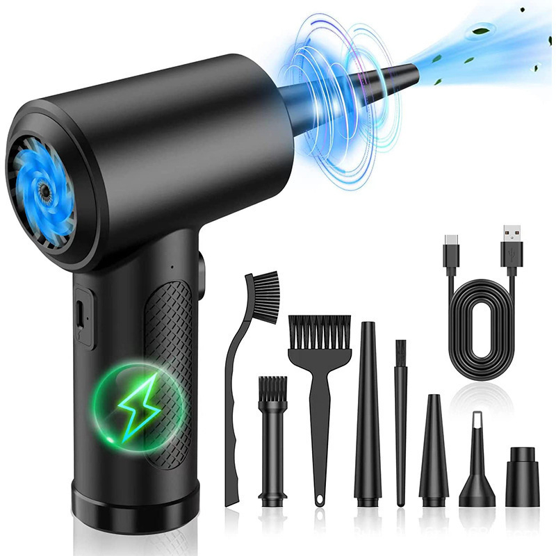 Автомобилен безжичен преносим прахоразпръсквач, 2-в-1 всмукване и духане, с осветление, 11.1V, 65W, 6000Pa