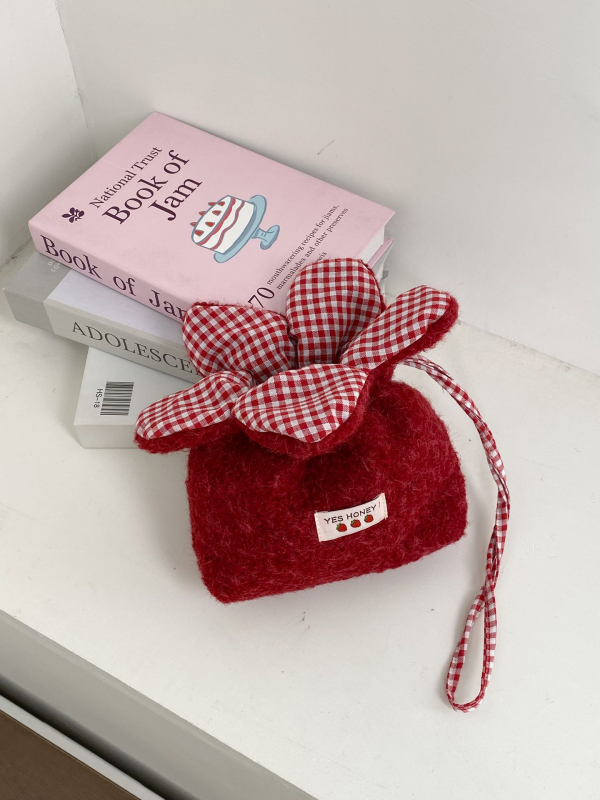 Geantă crossbody din pânză, închidere cu șnur, formă orizontală pătrată, curea de umăr simplă, pentru utilizare zilnică