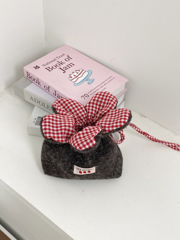 Geantă crossbody din pânză, închidere cu șnur, formă orizontală pătrată, curea de umăr simplă, pentru utilizare zilnică