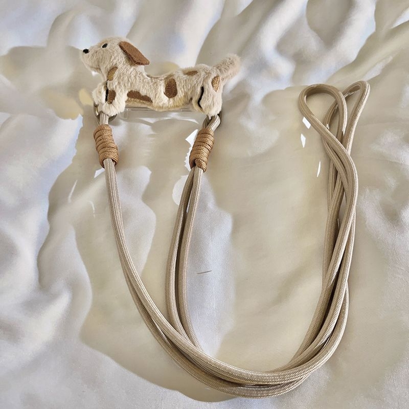 Zi Rui Lanyard pluș pentru telefon cu sfoară PP și cataramă metalică – clips crossbody, stil cuplu