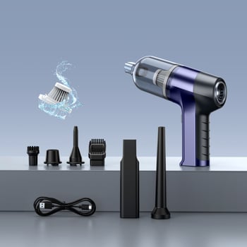 Aspirator auto portabil fără fir, cu aspirație 6000Pa și funcție integrată de suflare, 12V, 120W