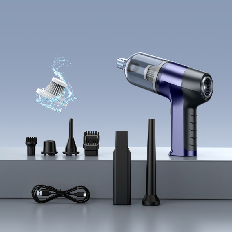 Aspirator auto portabil fără fir, cu aspirație 6000Pa și funcție integrată de suflare, 12V, 120W