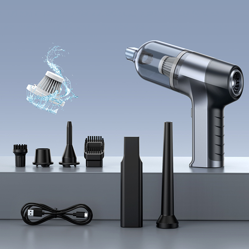 Aspirator auto portabil fără fir, cu aspirație 6000Pa și funcție integrată de suflare, 12V, 120W