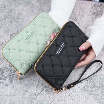 Portofel feminin cu fermoar simplu, capacitate mare, geantă pentru telefon multifuncțională | Material: piele PU | Căptușeală: piele sintetică | Rezistent la uzură | Pentru utilizare zilnică