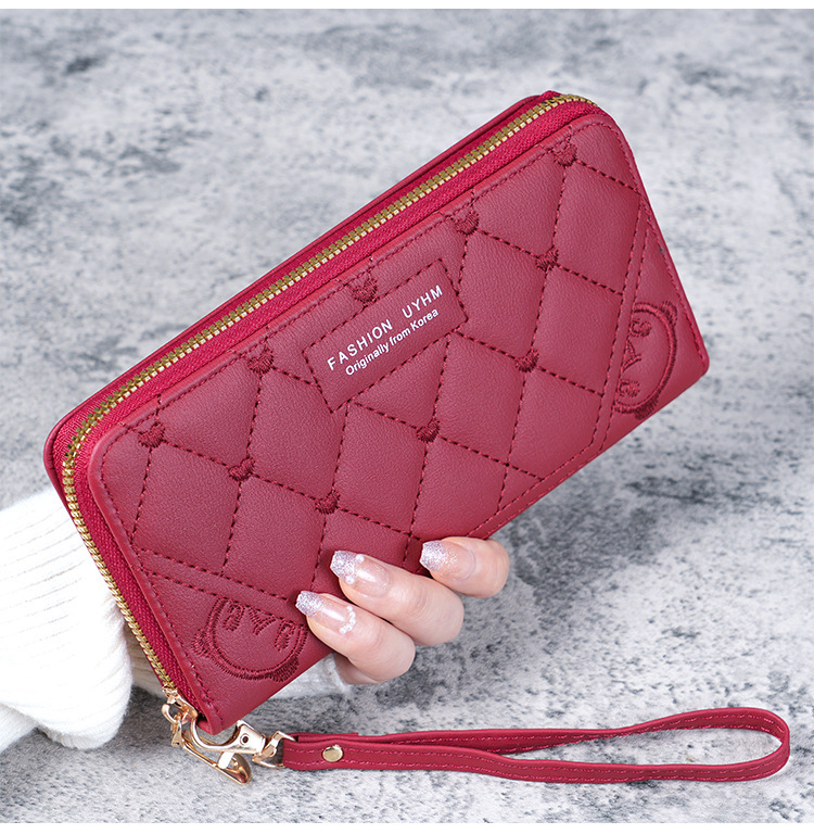 Portofel feminin cu fermoar simplu, capacitate mare, geantă pentru telefon multifuncțională | Material: piele PU | Căptușeală: piele sintetică | Rezistent la uzură | Pentru utilizare zilnică