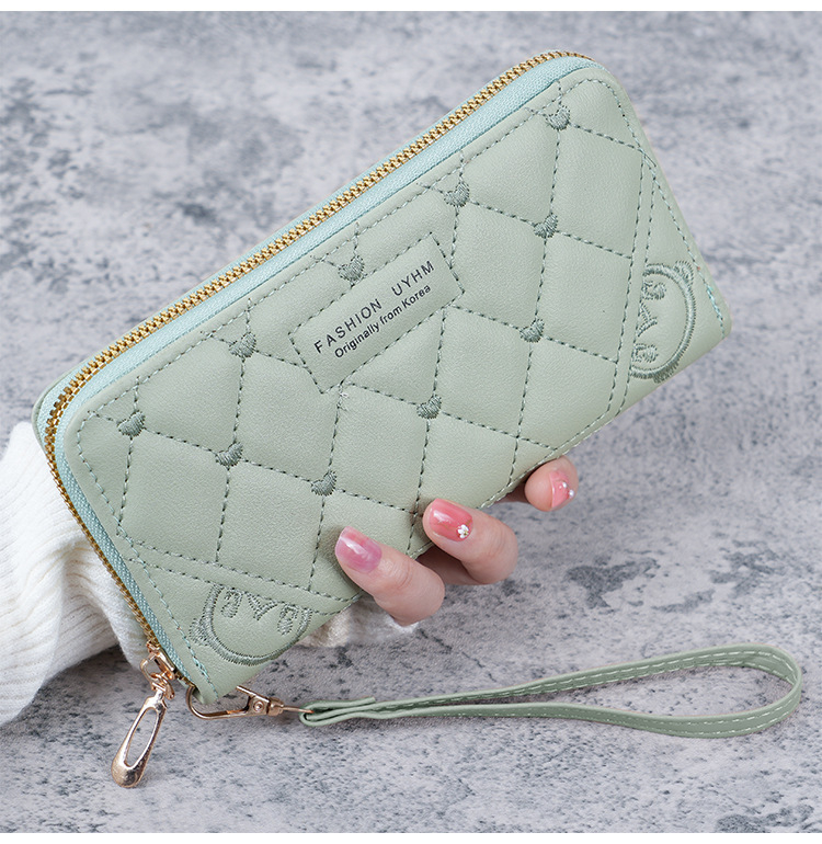 Portofel feminin cu fermoar simplu, capacitate mare, geantă pentru telefon multifuncțională | Material: piele PU | Căptușeală: piele sintetică | Rezistent la uzură | Pentru utilizare zilnică