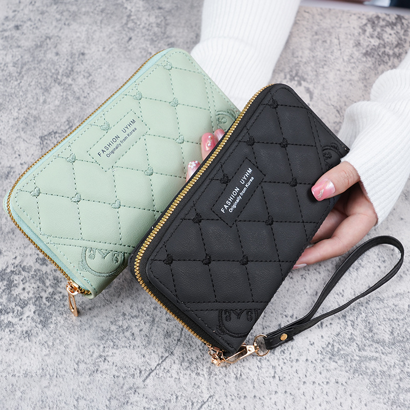 Portofel feminin cu fermoar simplu, capacitate mare, geantă pentru telefon multifuncțională | Material: piele PU | Căptușeală: piele sintetică | Rezistent la uzură | Pentru utilizare zilnică