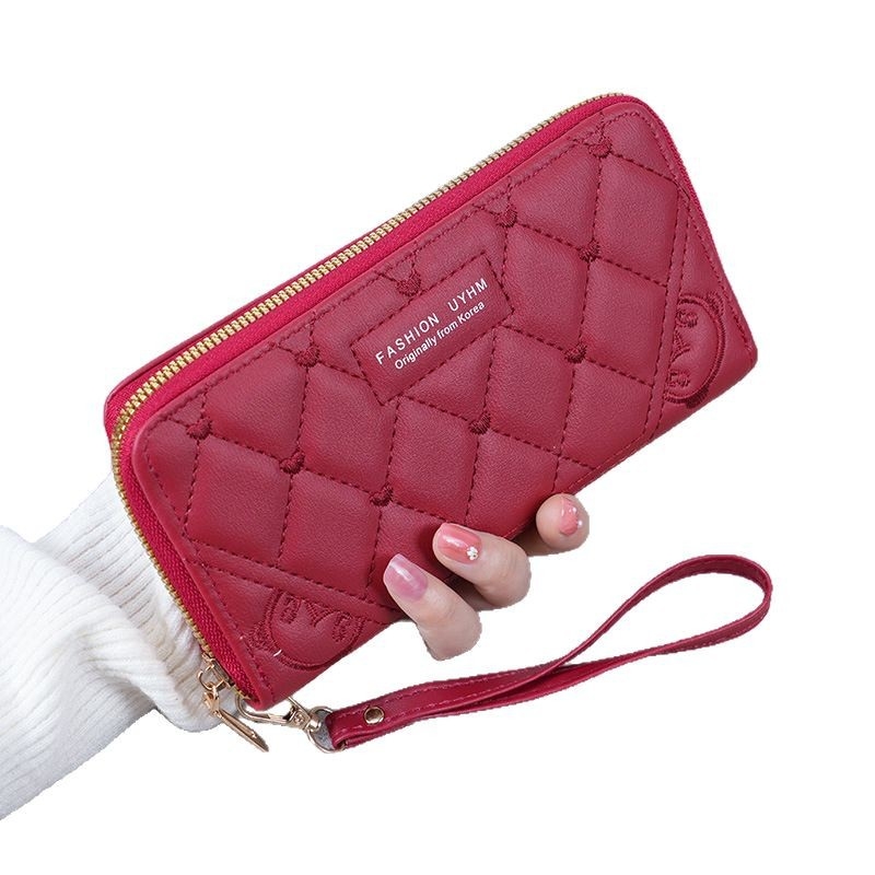 Portofel feminin cu fermoar simplu, capacitate mare, geantă pentru telefon multifuncțională | Material: piele PU | Căptușeală: piele sintetică | Rezistent la uzură | Pentru utilizare zilnică