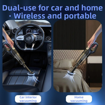 Ručný bezdrôtový vysávač pre auto a domov — sacia sila 20000 Pa, 300 W, nabíjateľný, hlučnosť 70 dB, kábel 3 m