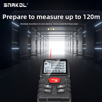 Sniko distanțier laser 120 m, instrument portabil digital infraroșu pentru măsurători în interior