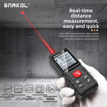 Sniko distanțier laser 120 m, instrument portabil digital infraroșu pentru măsurători în interior