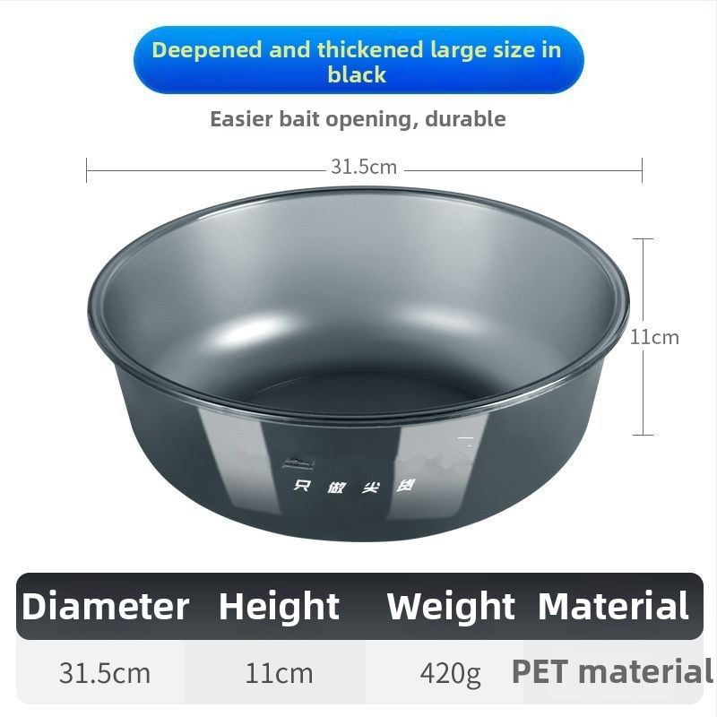 Set de trei piese pentru momeli: vas pentru momeli, tavă pliabilă pentru momeli și vas de amestec