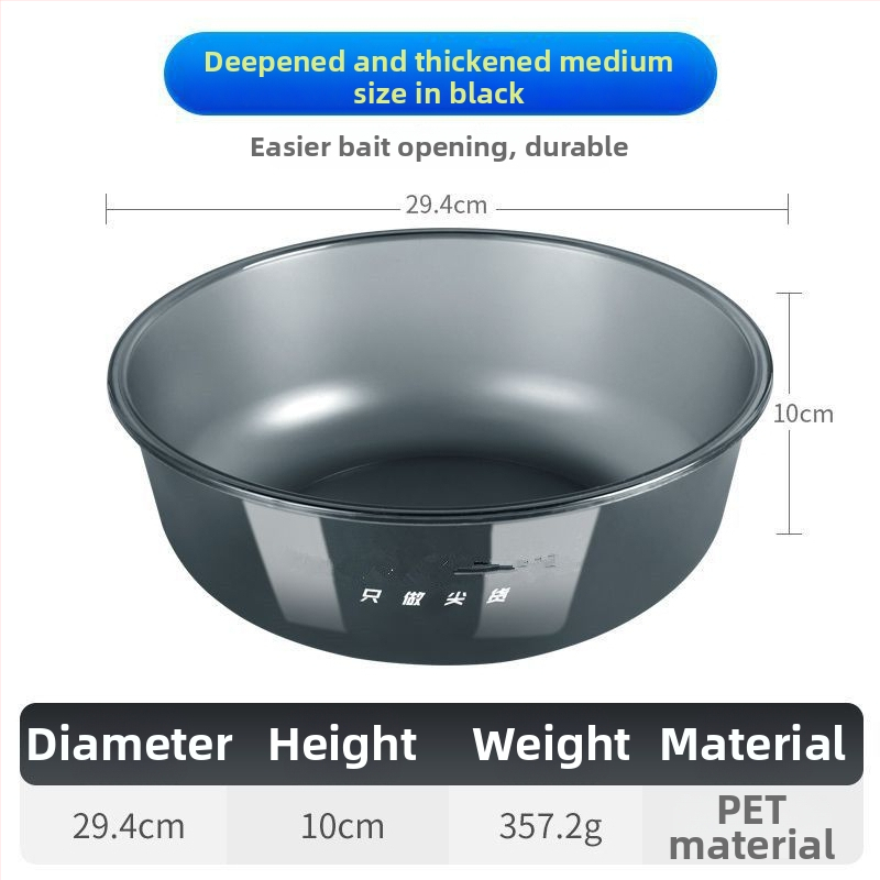 Set de trei piese pentru momeli: vas pentru momeli, tavă pliabilă pentru momeli și vas de amestec