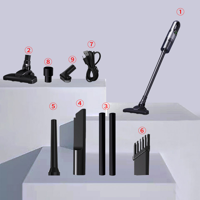 BASDEO aspirator fără fir, manual/vertical, pentru mașină și casă — 16000Pa aspirație, 11.1V, 100W, Reîncărcabil