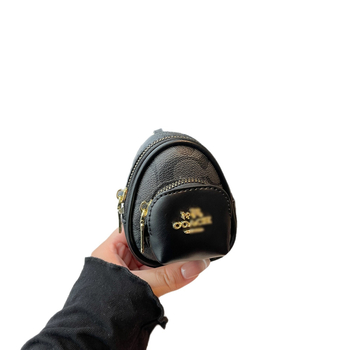 Mini PU ženska torbica s floralnim printom, okrugli oblik, zatvarač, džep za telefon