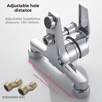 Robinet amestec triplu cald–rece din cupru, pentru cadă și duș, montare pe perete, LT-YS-04, valve cu disc ceramic