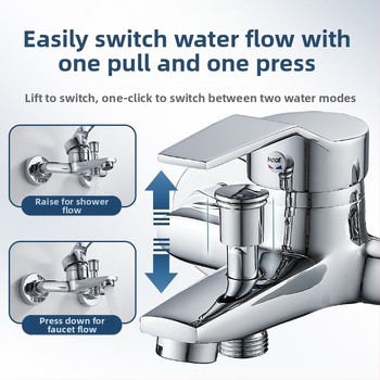 Robinet amestec triplu cald–rece din cupru, pentru cadă și duș, montare pe perete, LT-YS-04, valve cu disc ceramic