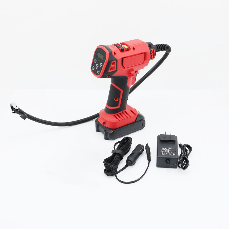 Φορητή αντλία αέρα αυτοκινήτου με ψηφιακή οθόνη και ενσωματωμένο φως, διπλός κύλινδρος, 12V 120W