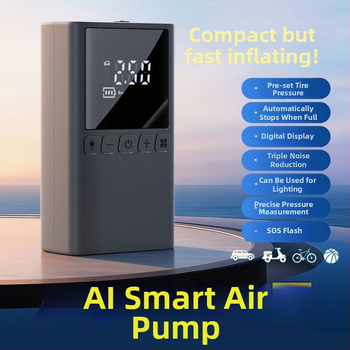 Prenosná 12V nabíjateľná pumpa na pneumatiky do auta, 100W, viacstĺpcový dizajn, s digitálnym LCD displejom, pre autá, motocykle a bicykle