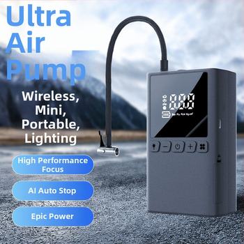 Prenosná 12V nabíjateľná pumpa na pneumatiky do auta, 100W, viacstĺpcový dizajn, s digitálnym LCD displejom, pre autá, motocykle a bicykle