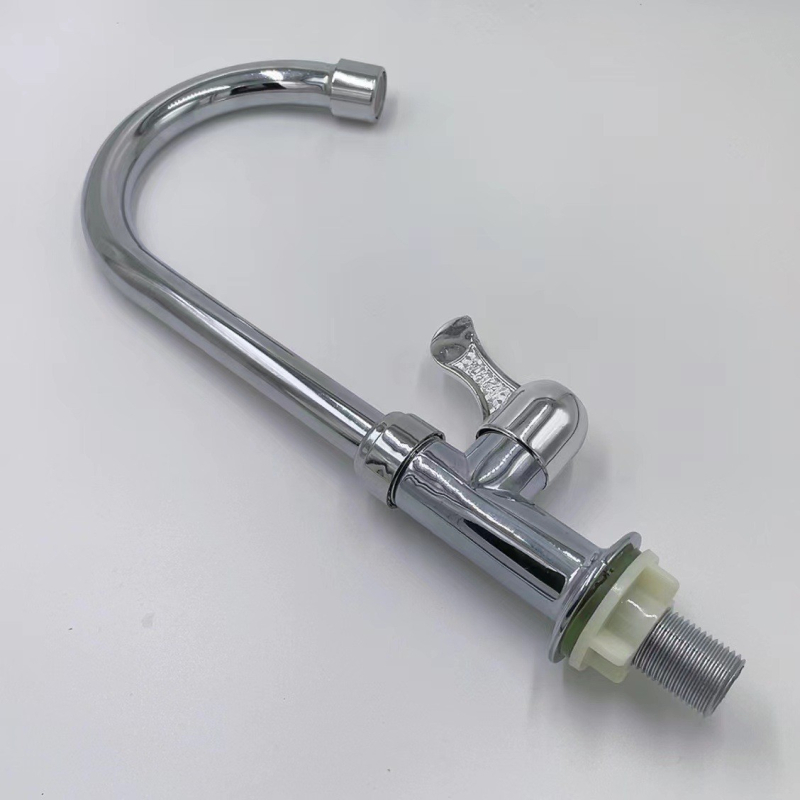 Кухненски смесител за мивка за зеленчуци, едноконтурен студен, стенен монтаж, цинкова сплав, керамична сърцевина на клапана