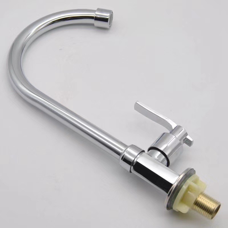 Кухненски смесител за мивка за зеленчуци, едноконтурен студен, стенен монтаж, цинкова сплав, керамична сърцевина на клапана