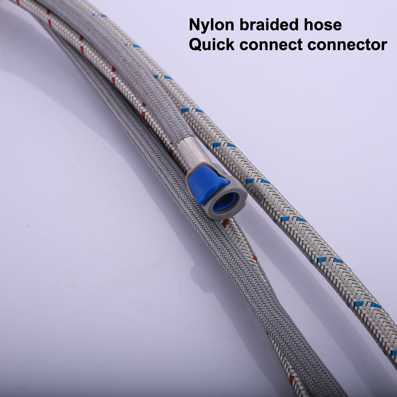 Robinet de bucătărie din cupru, cu apă caldă și rece, jet telescopic rotativ, ieșire dublă, intrări/ieșiri 2× G1/2