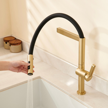 Кухненски магнитен смесител KL, мед, електроплатирана повърхност, керамичен дисков клапан, за домашна употреба