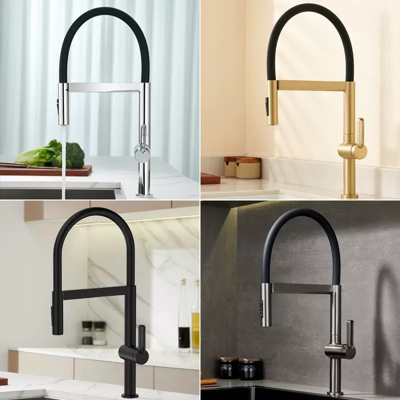 Кухненски магнитен смесител KL, мед, електроплатирана повърхност, керамичен дисков клапан, за домашна употреба