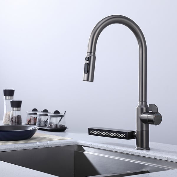 Издърпващ кухненски смесител от неръждаема стомана, модел LL-C101, вход/изход 10 мм, керамичен диск