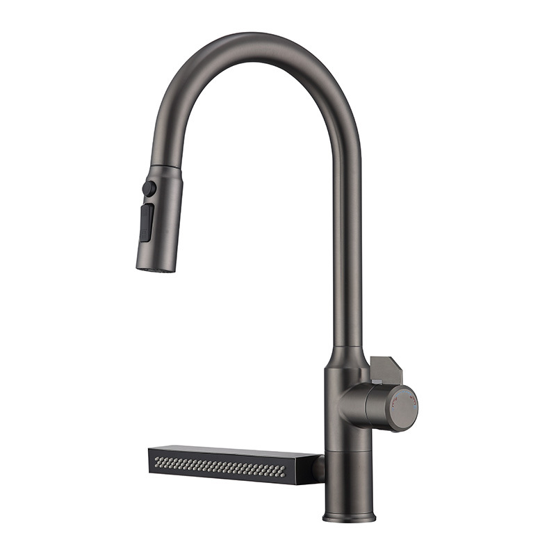 Издърпващ кухненски смесител от неръждаема стомана, модел LL-C101, вход/изход 10 мм, керамичен диск