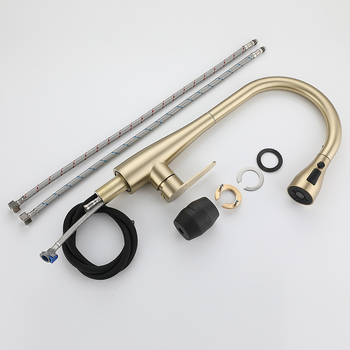 Кухненски смесител с издърпващ се душ, неръждаема стомана, вход/изход M10, керамичен диск на клапана, CUPC сертификат