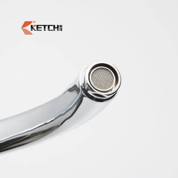 Кухненски смесител за мивка с единичен лост, меден корпус, термостатичен контрол, резбово монтиране, работна температура 0–65°C