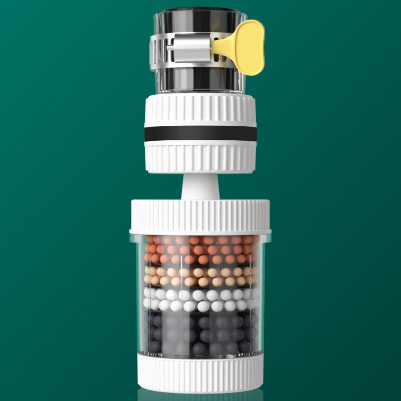 Филтър за чешмата — въртящ се модел, полипропилен (PP), универсална седалка на клапана, вход/изход стандартен размер, монтаж snap-on