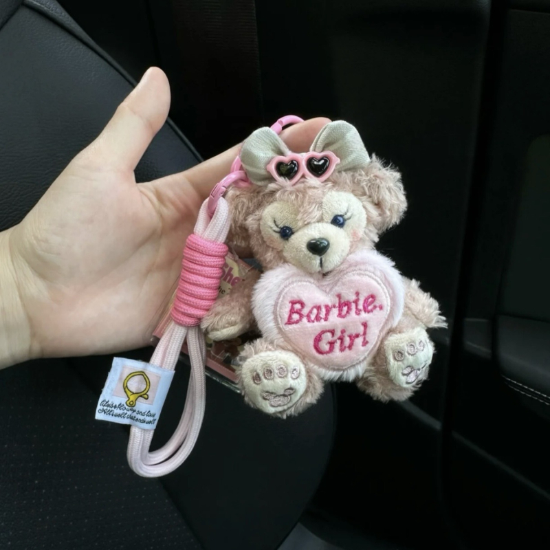 Púpos medve kulcstartó – táska akasztó, karikatúra stílus, mintás kis medve, PP pamut, 2025 tavasz